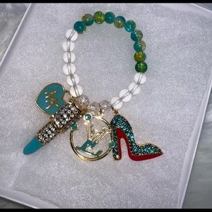 Womens beaded charm bracelet